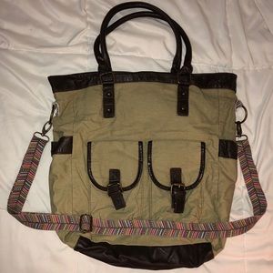 Army green shoulder tote